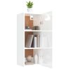 Armario De Pared Colgante Madera Blanco Brillante 34,5x34x90 Cm