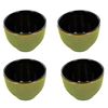 4 Vasos De Hierro Fundido Verde Y Bronce 0,15 L