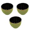 3 Vasos De Hierro Fundido Verde Y Bronce - 0,15 L