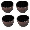 4 Vasos De Hierro Fundido Negro Y Bronce 0,15 L