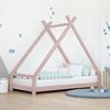 Cama Tipi Infantil Tahuka 120 X 200 Rosa Pastel