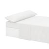 Juego De Sábanas Liso 3 Piezas Cama 90cm Blancas Tacto Extrasuave Descansin