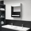 Armario De Baño Con Espejo Led Gris Hormigón 50x14x60 Cm