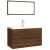 Set De Muebles De Baño Madera Contrachapada Marrón Roble