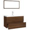 Set De Muebles De Baño Madera Contrachapada Marrón Roble