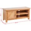 Mueble Para El Televisor Madera Maciza Roble 103x36x46 Cm Marrón