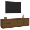 Mueble De Tv Madera Maciza De Pino Marrón Miel 176x37x47,5 Cm