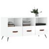 Mueble De Tv Madera Contrachapada Blanco Brillo 102x36x50 Cm