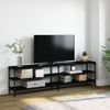 Mueble De Tv Metal Y Madera Contrachapada Negro 180x30x50 Cm