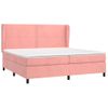 Cama Box Spring Con Colchón Terciopelo Rosa 200x200 Cm