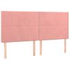 Cama Box Spring Con Colchón Terciopelo Rosa 200x200 Cm