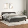 Cama Box Spring Con Colchón Terciopelo Gris Oscuro 180x200 Cm