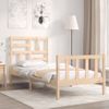 Estructura De Cama Individual Con Cabecero Madera Maciza