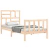 Estructura De Cama Individual Con Cabecero Madera Maciza