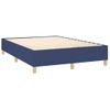 Cama Box Spring Colchón Y Luces Led Tela Azul 140x190 Cm