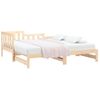 Sofá Cama Extraíble Madera Maciza De Pino 2x(80x200) Cm Marrón