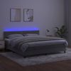 Cama Box Spring Colchón Y Led Terciopelo Gris Claro 180x200 Cm