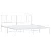 Estructura De Cama De Metal Con Cabecero Blanco 193x203 Cm