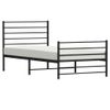 Estructura De Cama Con Cabecero Y Estribo Metal Negro 90x190 Cm