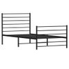 Estructura De Cama Con Cabecero Y Estribo Metal Negro 90x190 Cm