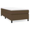 Cama Box Spring Con Colchón Tela Marrón Oscuro 90x190 Cm