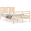 Estructura De Cama Con Cabecero Madera Maciza 120x200 Cm Marrón