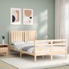 Estructura De Cama Con Cabecero Madera Maciza 120x200 Cm Marrón