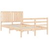 Estructura De Cama Con Cabecero Madera Maciza 120x200 Cm Marrón