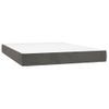 Cama Box Spring Colchón Y Led Terciopelo Gris Oscuro 140x190 Cm