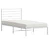 Estructura De Cama De Metal Con Cabecero Blanco 100x190 Cm