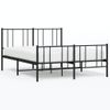 Estructura De Cama Cabecero Y Pie De Cama Metal Negro 150x200cm