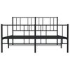 Estructura De Cama Cabecero Y Pie De Cama Metal Negro 150x200cm