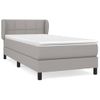 Cama Box Spring Con Colchón Tela Gris Claro 90x190 Cm