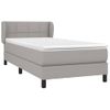 Cama Box Spring Con Colchón Tela Gris Claro 90x190 Cm