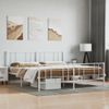 Estructura Cama Metal Con Cabecero Y Pie Cama Blanco 193x203 Cm