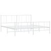 Estructura Cama Metal Con Cabecero Y Pie Cama Blanco 193x203 Cm