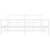 Estructura Cama Metal Con Cabecero Y Pie Cama Blanco 193x203 Cm