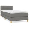 Cama Box Spring Con Colchón Tela Gris Oscuro 80x200 Cm