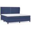 Cama Box Spring Con Colchón Tela Azul 200x200 Cm