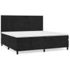 Cama Box Spring Con Colchón Terciopelo Negro 200x200 Cm