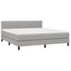 Cama Box Spring Con Colchón Tela Gris Claro 160x200 Cm