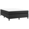 Cama Box Spring Con Colchón Cuero Sintético Negro 140x200cm