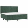 Cama Box Spring Con Colchón Terciopelo Verde Oscuro 200x200 Cm