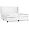 Cama Box Spring Con Colchón Cuero Sintético Blanco 200x200 Cm