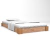 Estructura De Cama De Madera Maciza De Roble 140x200 Cm Marrón