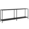 Mesa Consola Vidrio Templado Negro 200x35x75,5 Cm