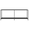 Mesa Consola Vidrio Templado Negro 200x35x75,5 Cm