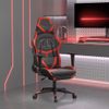 Silla Gaming De Masaje Y Reposapiés Cuero Sintético Negro Rojo