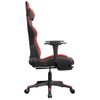 Silla Gaming De Masaje Y Reposapiés Cuero Sintético Negro Rojo