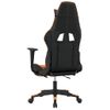 Silla Gaming Masaje Y Reposapiés Cuero Sintético Negro Naranja